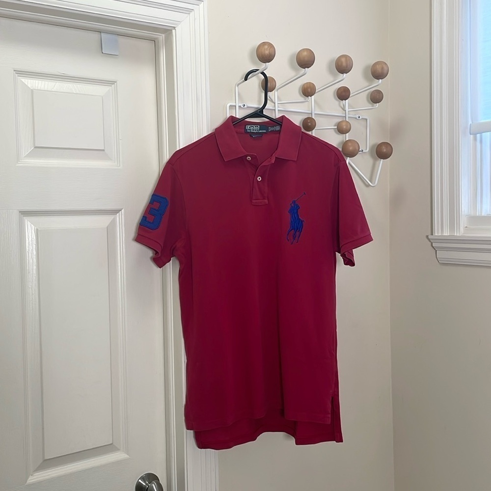 Ralph Lauren - Y2K Big Pony Short Sleeve Polo Top - Black / Pink - M